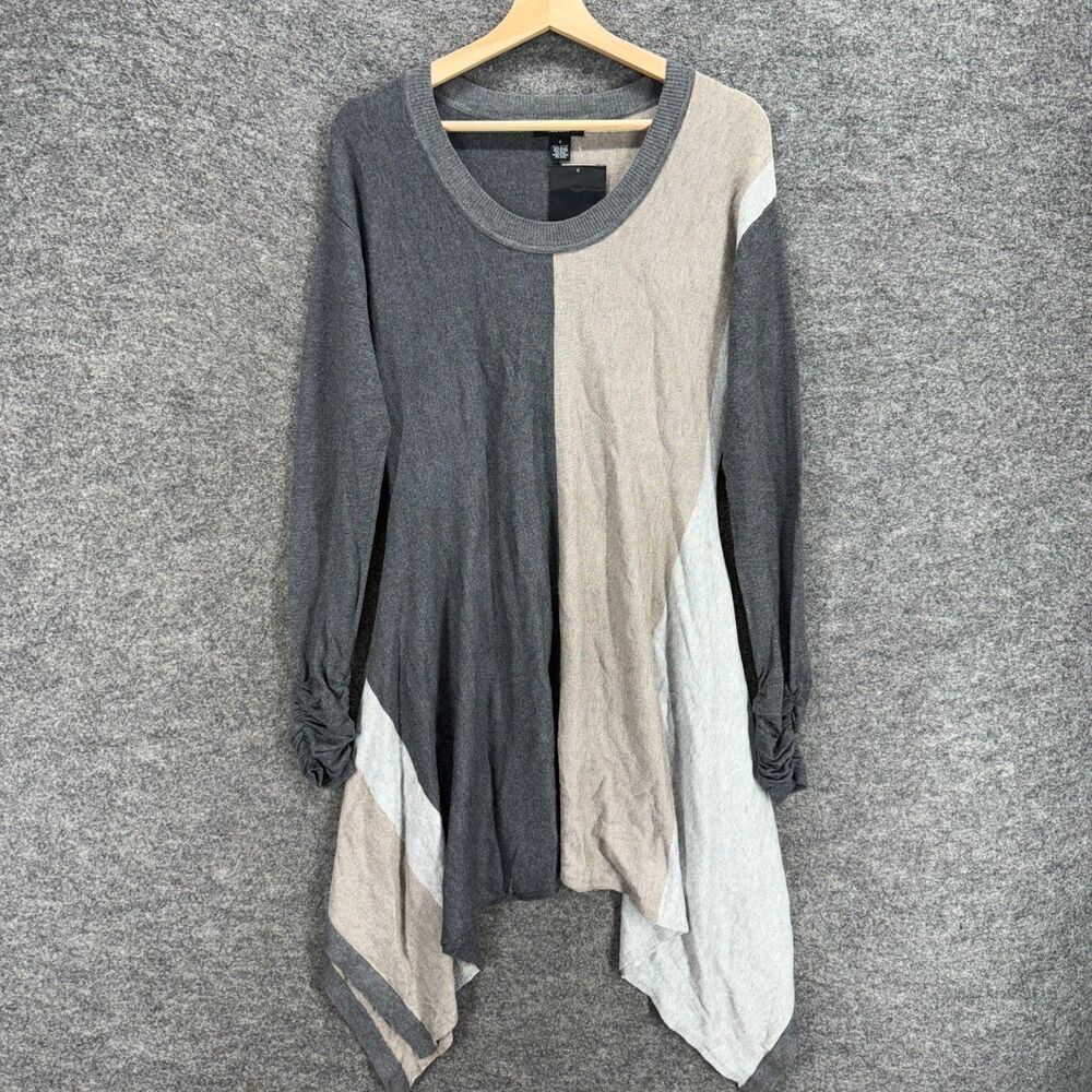 New Alfani Sweater Pullover Women S Small Gray Knit Wool Long Sleeve Casual